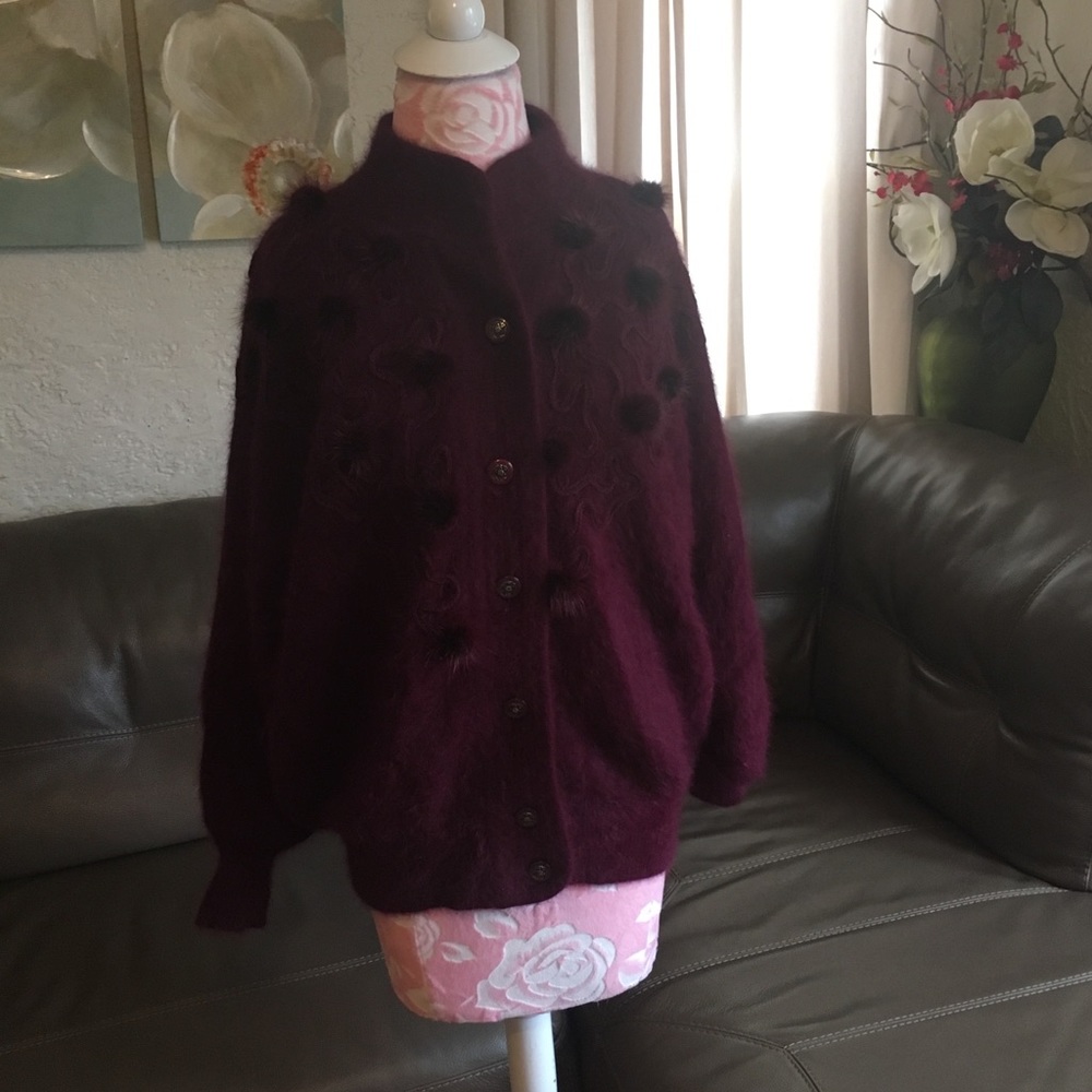 Angora Maroon Jacket - Picture 3 of 5